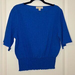 Michael Kors Blue Women Short Sleeve Top Size Petite Small